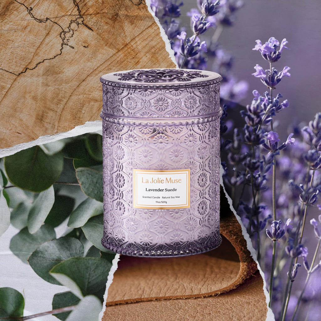 Suede Scented Candles, 19 oz Natural Soy Wax