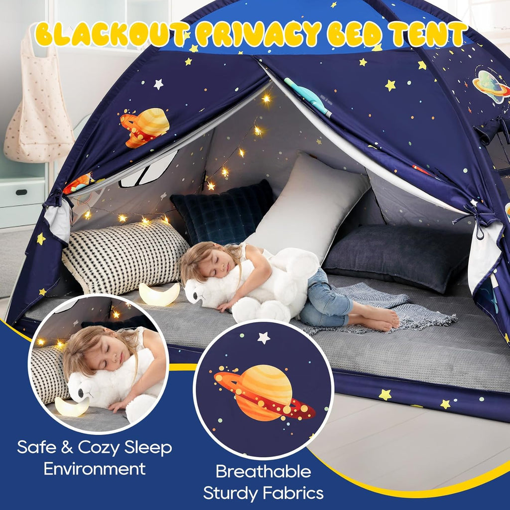 Twin Bed Tent Canopy, Space Indoor Toddler Bed Tent for Kids
