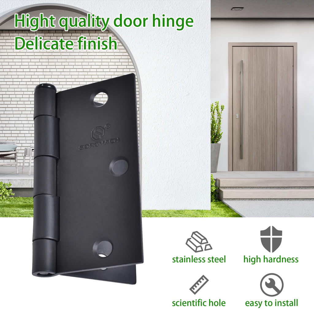 Door Hinge 3 1/2 Inch Interior Door Hinges Satin Nickel 3.5 Inch Interior Hinges Flat Iron Hinge 3 1⁄2"x 3 1⁄2" Door