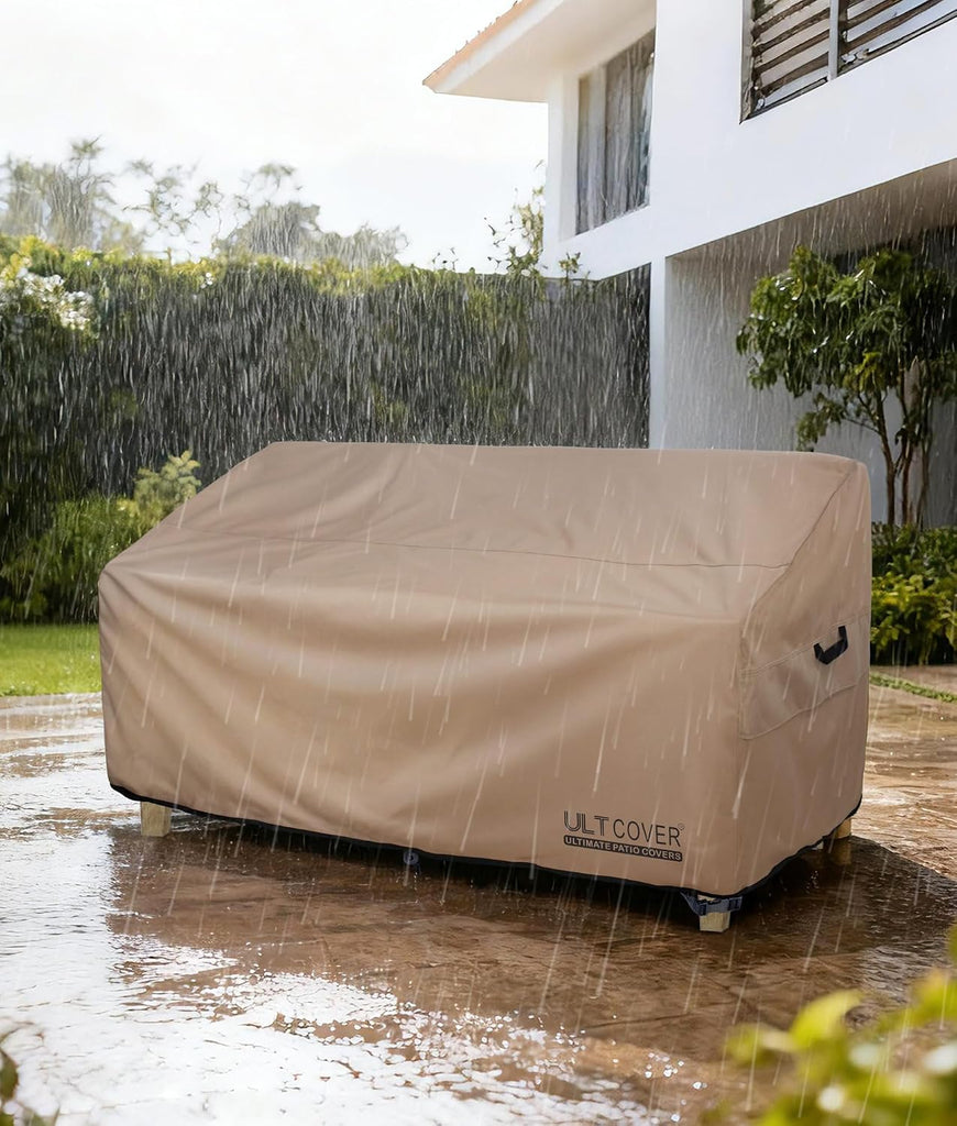 Waterproof Outdoor Bench Furniture Cover, 58W x 28D x 35H in | Heavy Duty 600D Polyester, UV Resistant, Fits Patio