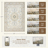 Area Rugs 9x12 Living Room Rug: Washable Rug Soft Vintage Boho Carpet Indoor Floor Non-Slip Stain Re
