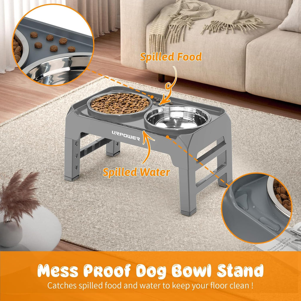 Raised Dog Bowls 4 Height Adjustable Elevated Bowl Stand