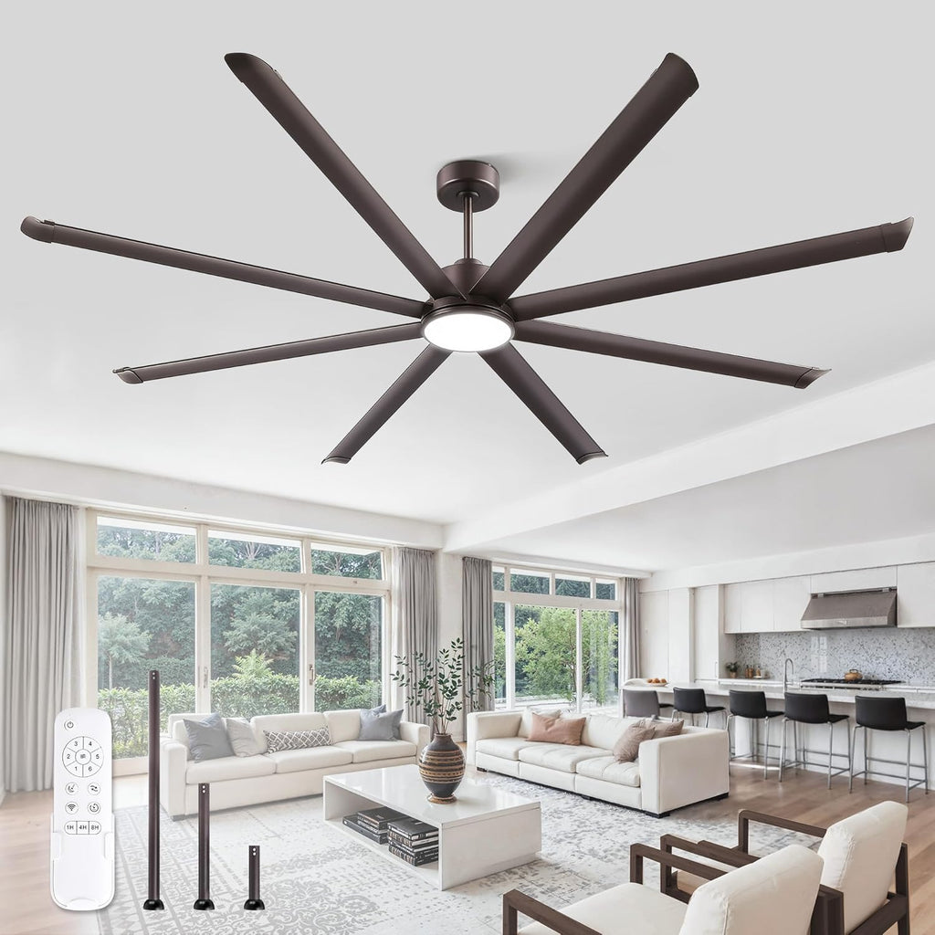 96" Ceiling Fan with LED Light and Remote - Oil Bronze