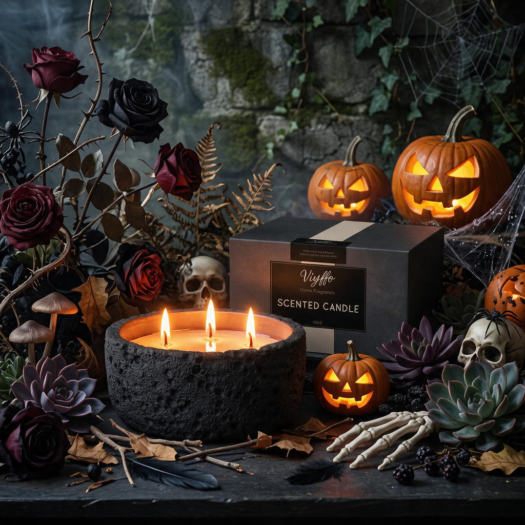 20oz Large Odor Eliminating Candle - Eucalyptus Mint, 3 Wick Fall Scented Soy Candle, Non Toxic, Matte Black Ceramic