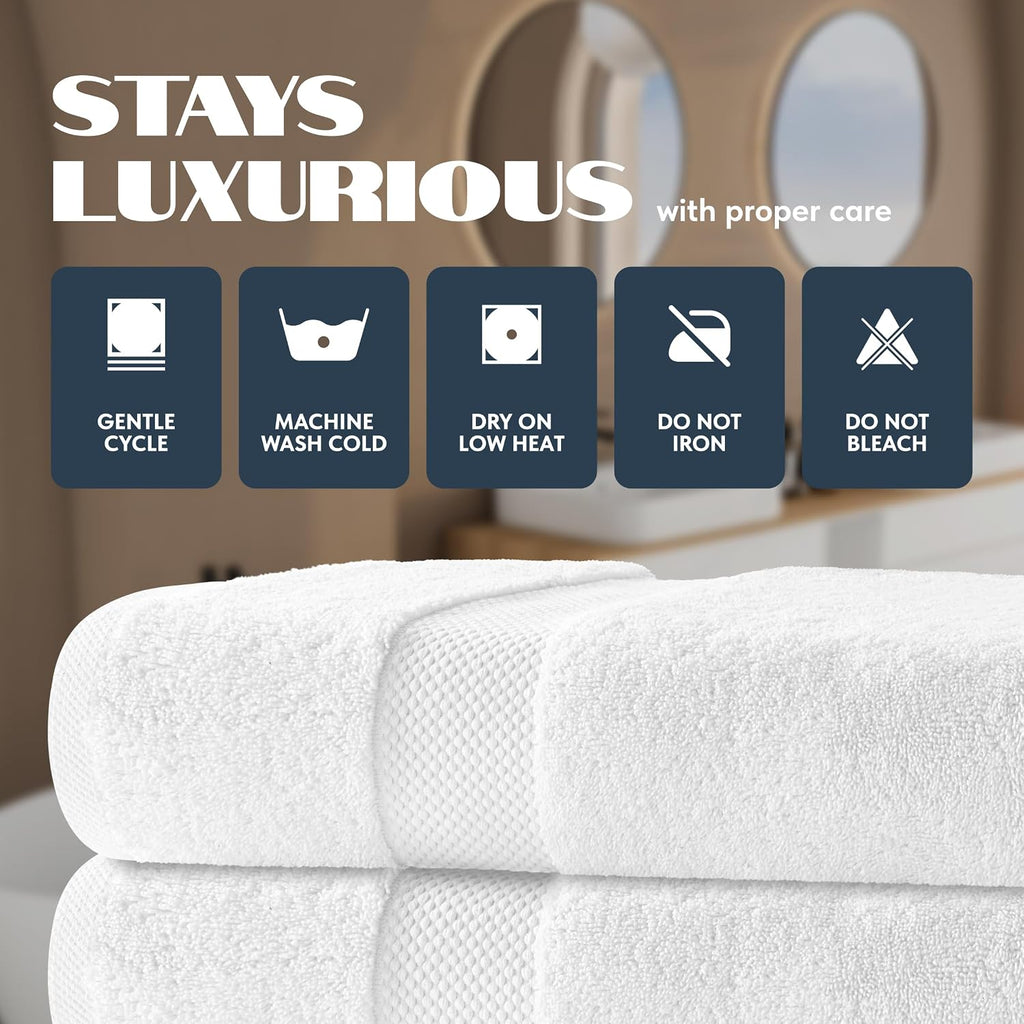 Luxury Bath Towels Set of 4 Large - 700 GSM Turkish Cotton Ultra Soft Bath Towels 27x54 | Highly Absorbent and Quick