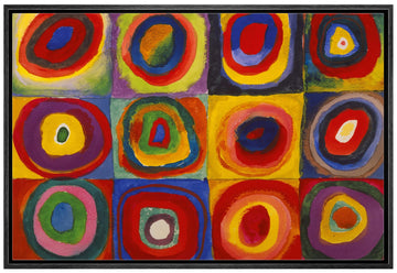 Abstract Framed Canvas Art Squares with Concentric Squares with Concentric by Wassily Kandinsky Giclee Framed Canvas