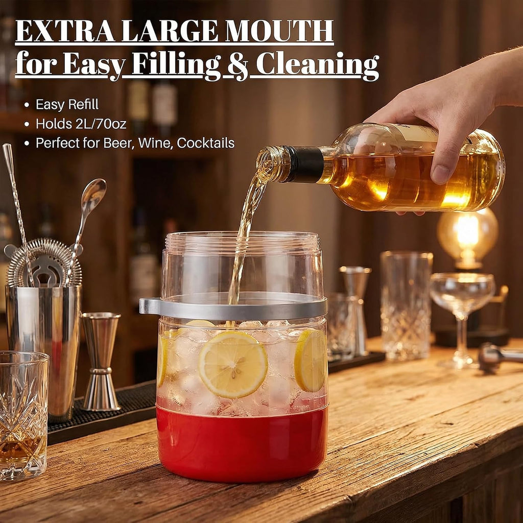 Liquor Dispenser Funny Extinguisher Shape Liquor Dispenser 2L/70oz Pump Drink Dispensers for Wine, Spirits, Beer