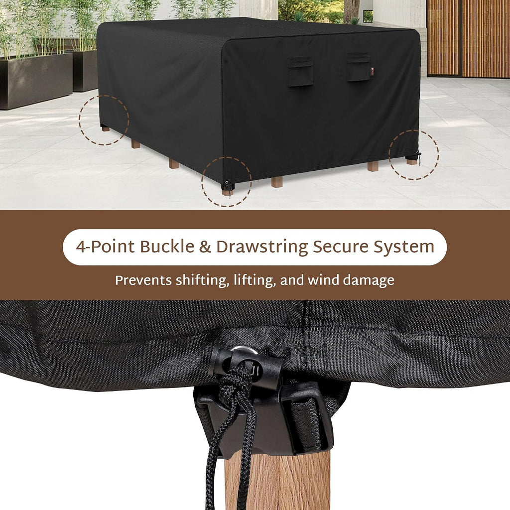 Outdoor Table Patio Furniture Cover 110 x 56 inch, Waterproof | Fit 4 x 9 ft, 56, 54, 52 inch Wide, 110, 108, 106