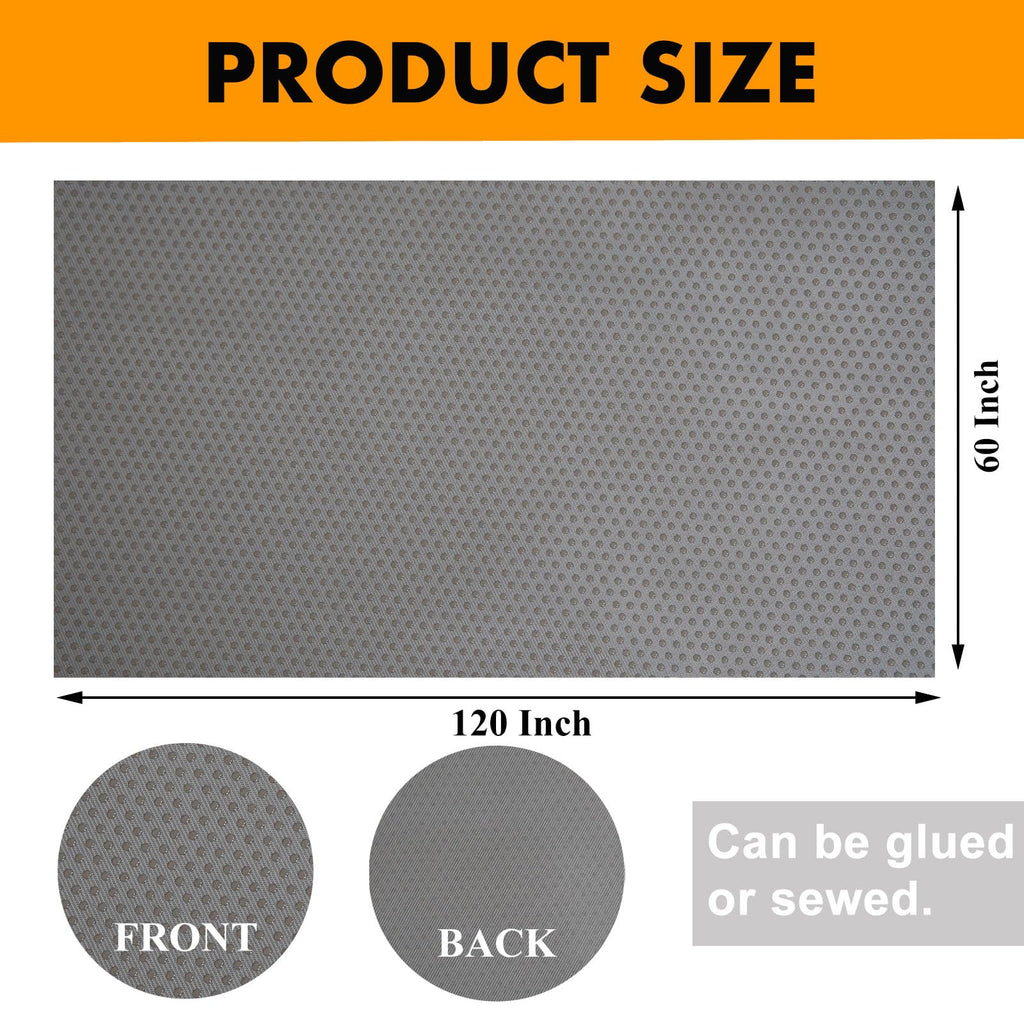 60"x120" Anti-Slip Vinyl Rug Backing Fabric, Tufting Cloth Grey