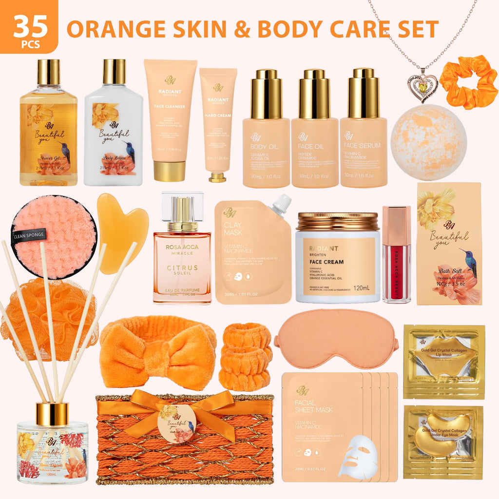 Gifts for Women, 35 Pcs Home Spa Gift Basket, Hydrating Face Skin Care Set