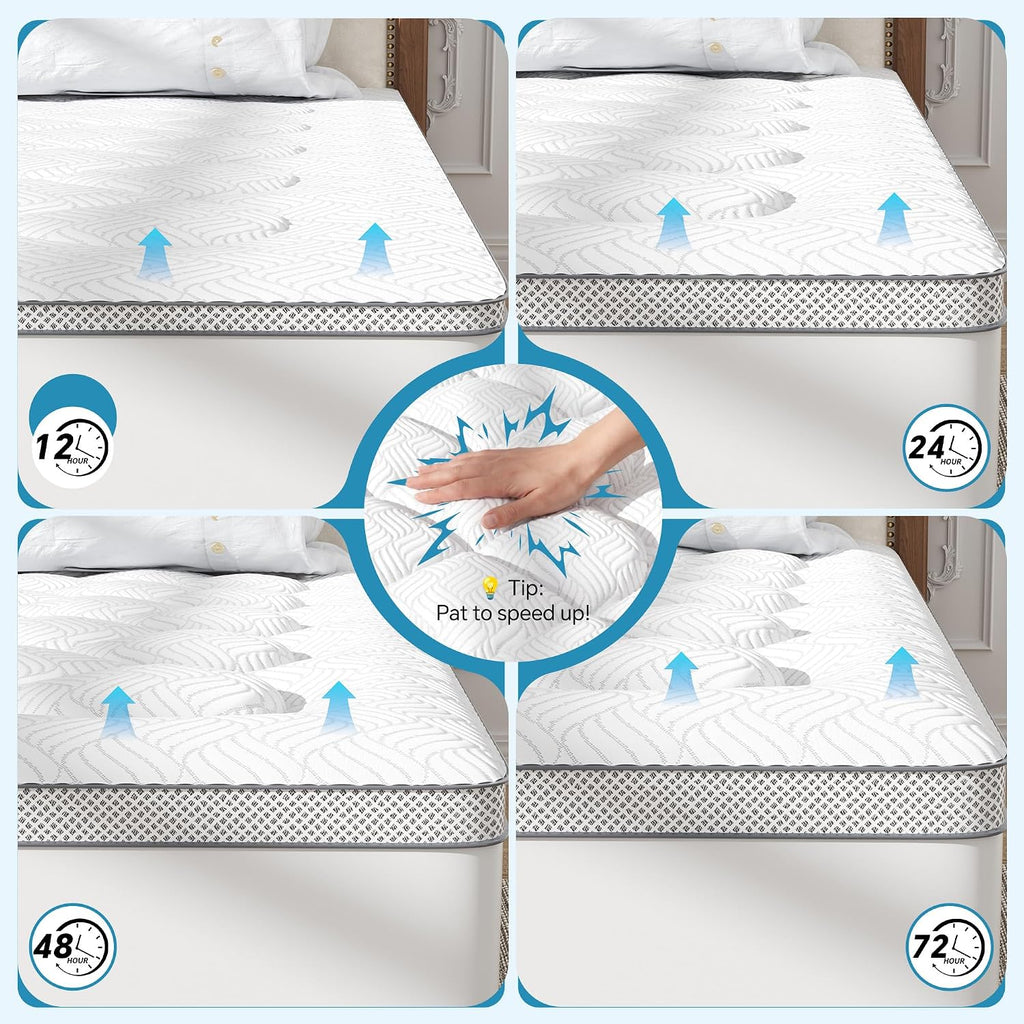 Full Mattress Topper, Viscose Derived from Bamboo, Pillow Top | Breathable Mesh Sides, Shredded Memory Foam Blend