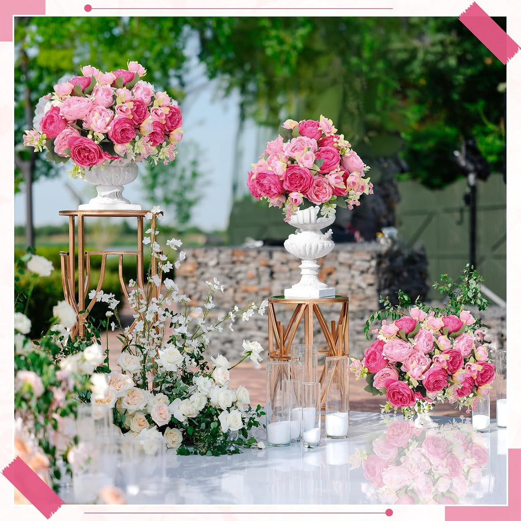 Bundles Artificial Peony Centerpiece Flowers,Pink Series - Set of 8