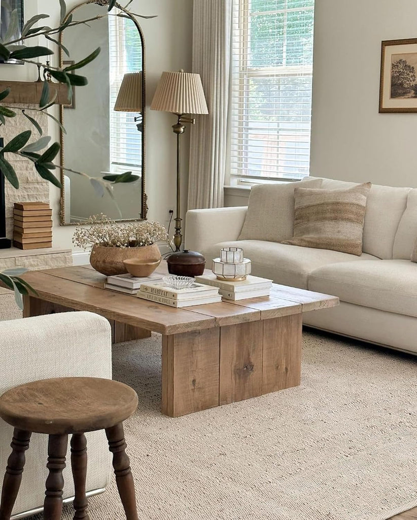 Jute Cotton Hand Woven Natural Farmhouse Area Rug