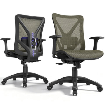 Ergonomic Office Chair, Mesh Computer Desk Chairs with BIFMA X5.1 Certified, Adjustable Lumbar Support, 3D Arm, Tilt