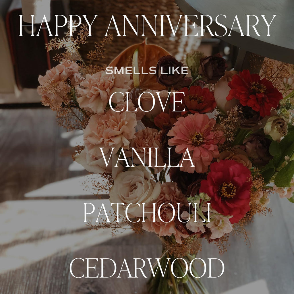 Happy Anniversary Candle - Scented Candle - 9oz Clear Jar with 40 Hour Burn Time, Made in USA - Special Gifts for Him
