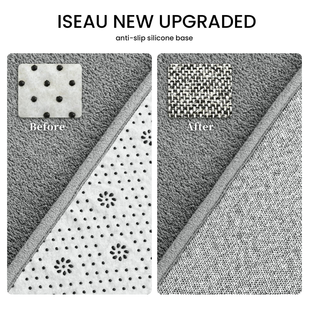 Soft Runner Rug, Washable and Non-Slip, Grey