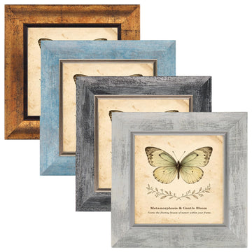 5x5 Picture Frames Set of 4, Rustic Retro Photo Frame(Multicolor)
