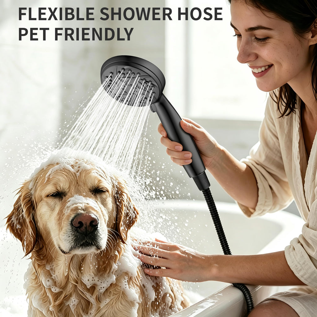 6-Mode Shower Head with Handheld, High Pressure Handheld Showerhead, Black