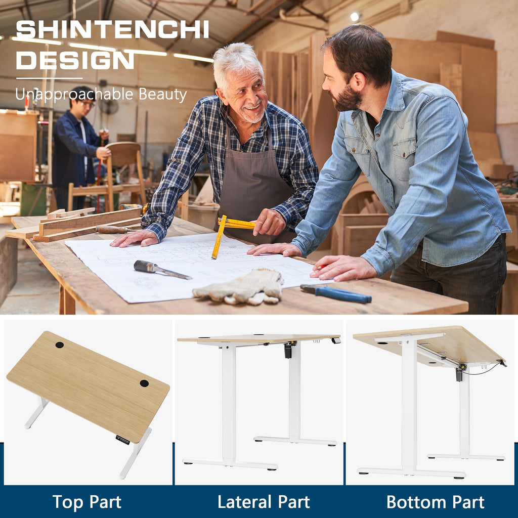 Standing Desk, 63x24 Inch Height Adjustable Electric Sit Stand up Desk, Ergonomic Rising Computer Table, Modern Lift