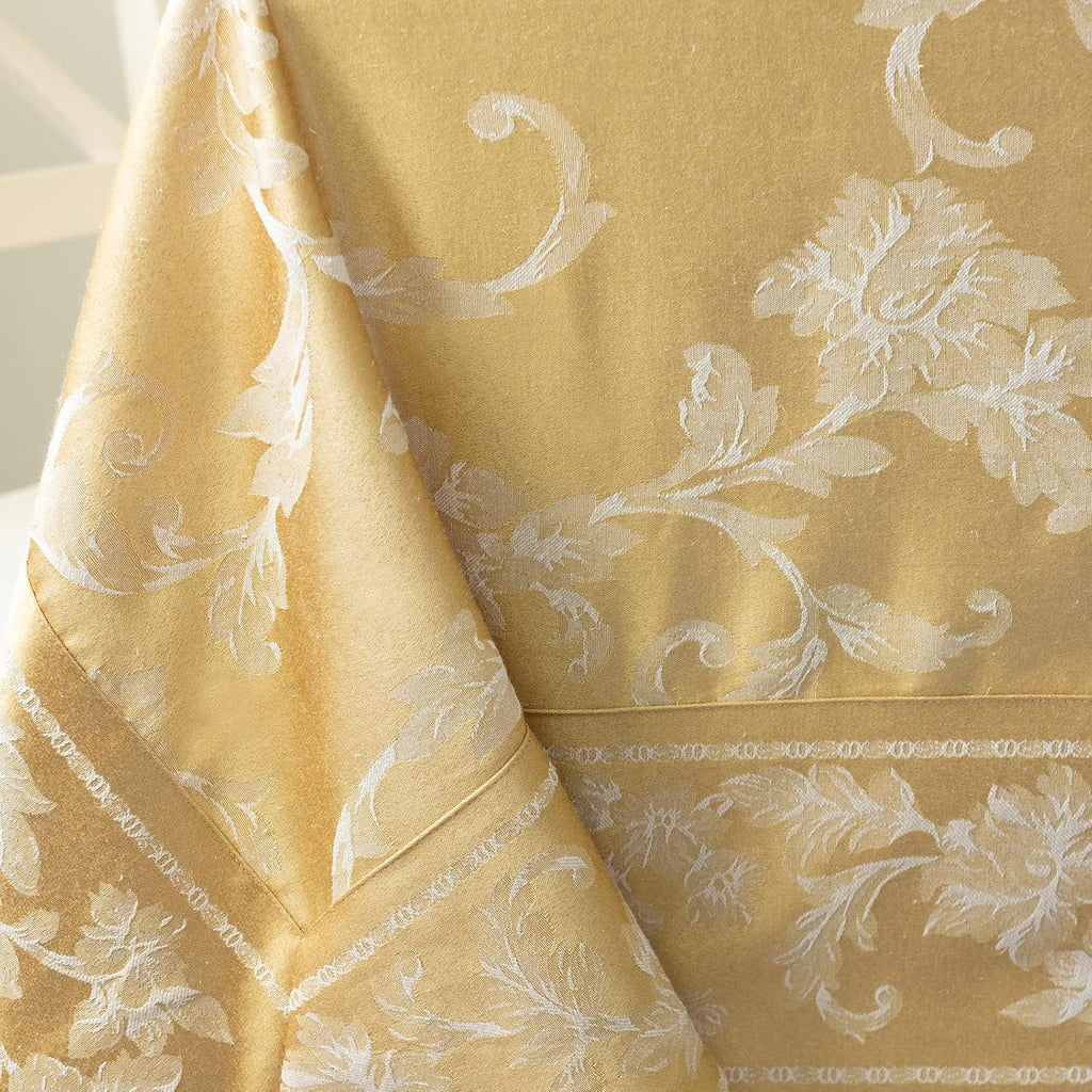 Harmony Scroll Woven Damask Fabric Tablecloth, Everyday, Parties, Special Occasions, Weddings Table Cloth