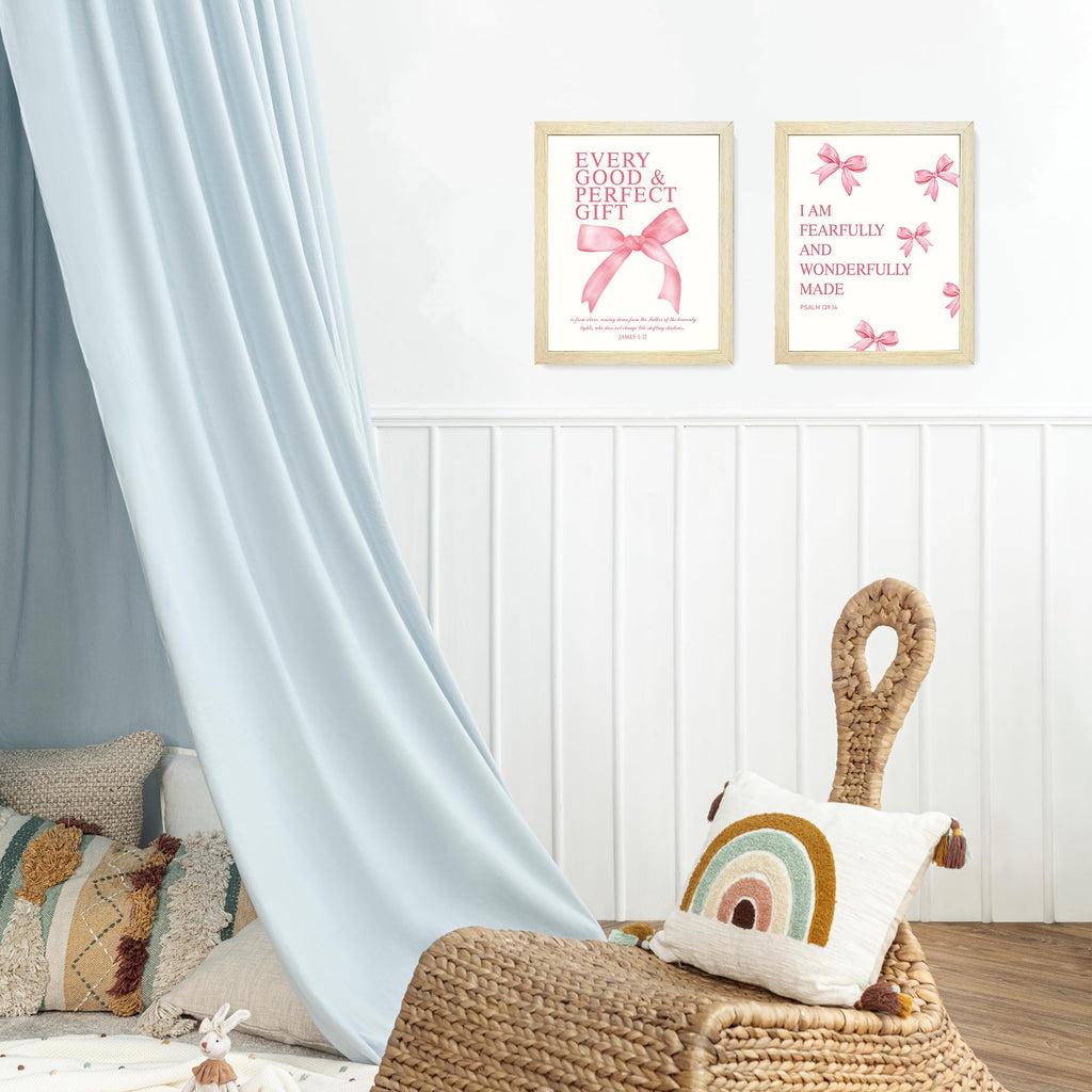 Coquette Pink Bow Wall Art Decor Posters, Pink Bow Room Bedroom Bathroom Dorm Wall Art Decor Aesthetic for College