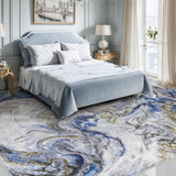 9x12 Area Rugs for Living Room, Modern Abstract Rug for Bedroom, Contemporary Machine Washable Rug