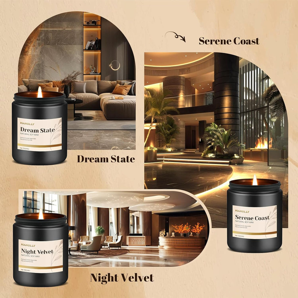 Hotel Scented Candles Gift Set, 6 Pack Candles Scented - Set of 6