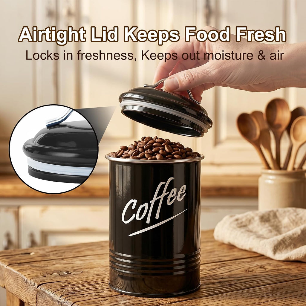 Kitchen Canisters Sets for Countertop, Black - Set of 4