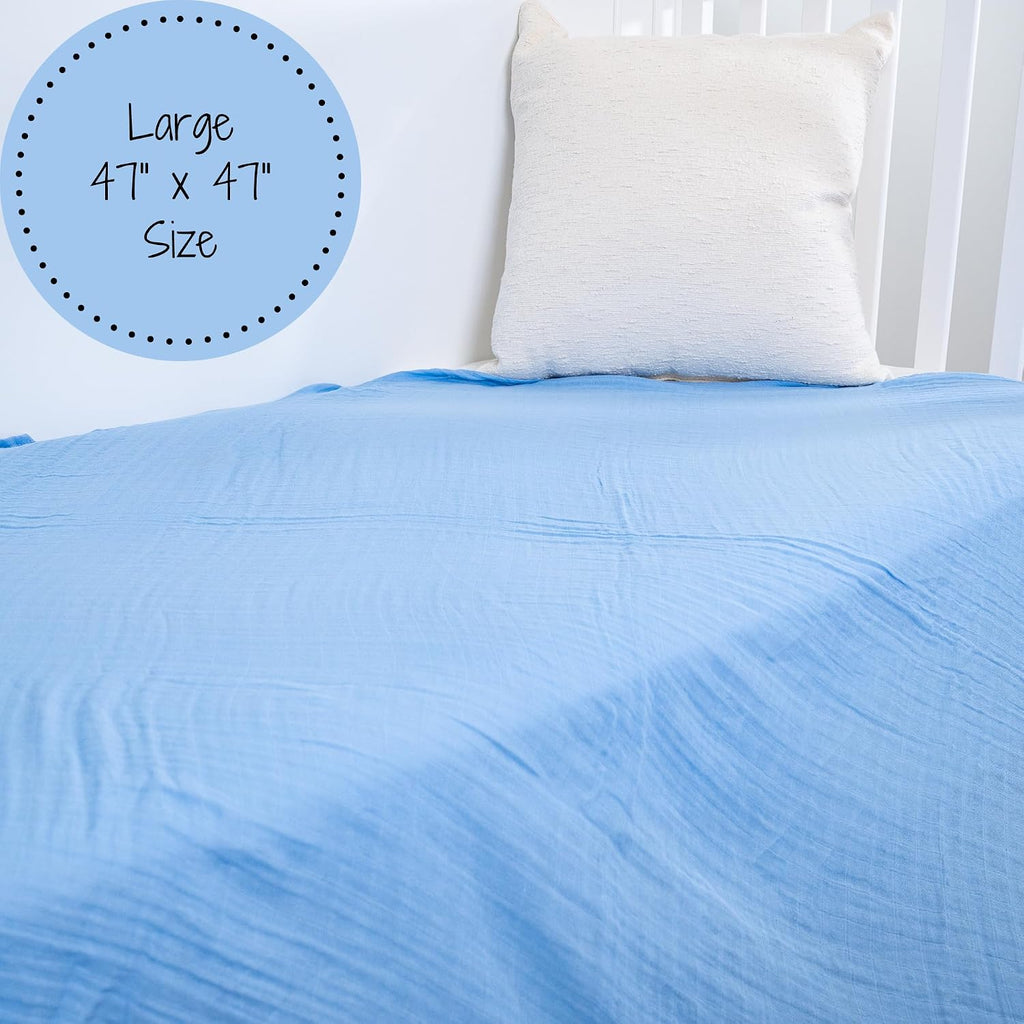 100% Organic Cotton Muslin Swaddle Blanket, Soft Baby Blankets