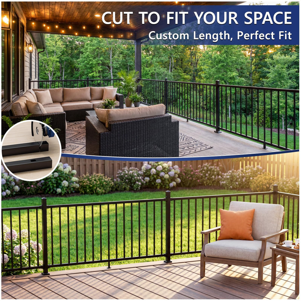 36 in. H x 16 ft. W Modular Aluminum Deck Railing Kits with Post