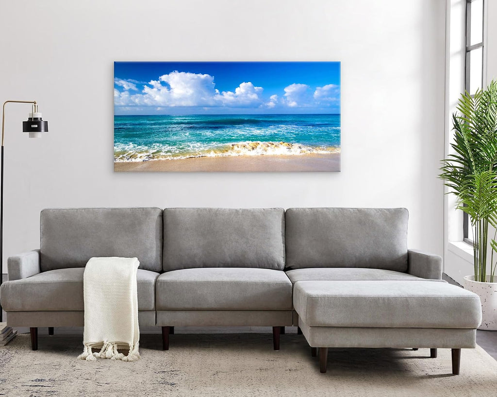 BK6750 Beach Wall Art Canvas Prints - Ocean Seascape Tropical Blue Sea Coast Picture Nature Landscape Artwork Bedroom