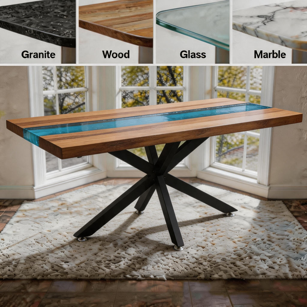 28 Inch Metal Dining Table Base, 1200 LBS Load Suitable for Glass Tops