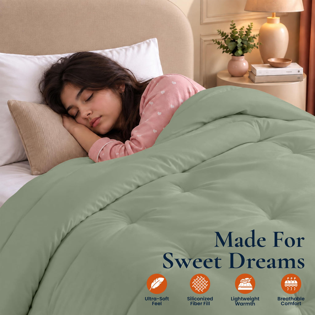 Twin Duvet Insert, Sage Green, Comforter, 64 x 88 Inches
