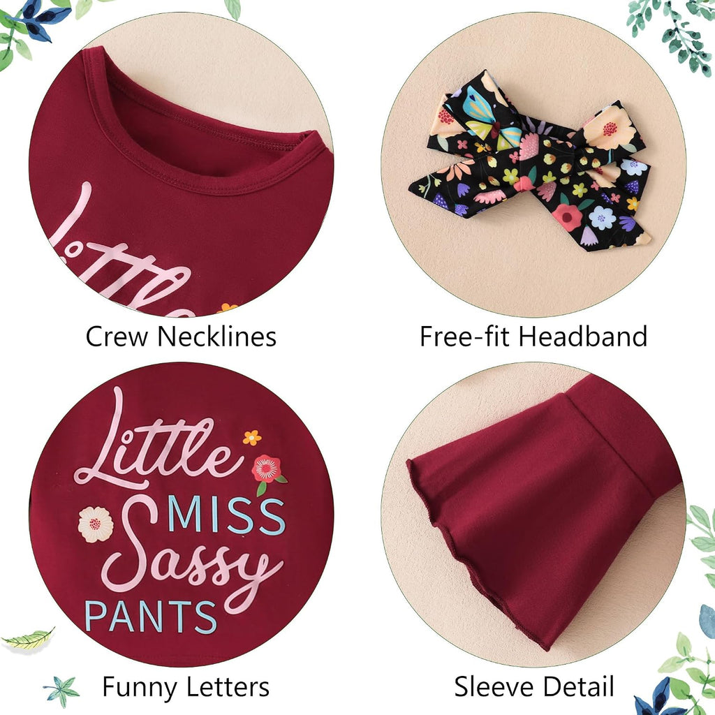 Toddler Girl Clothes Fall-Winter Outfit 3Pcs Baby Clothing Set