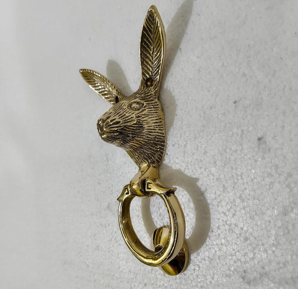 Solid Brass Rabbit Face Door Knocker Georgious Entrance Door Decoration