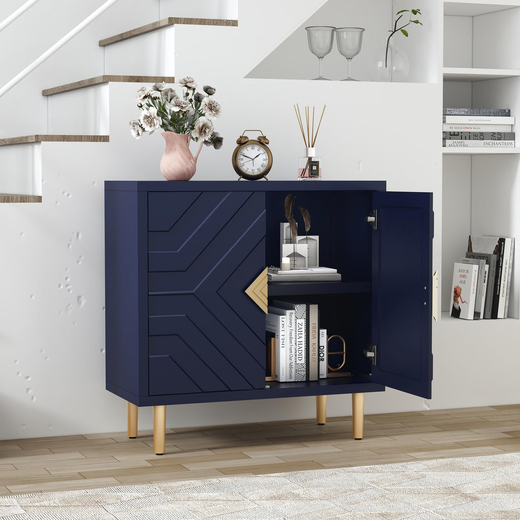 31.7'' Modern Sideboard Storage Cabinet with 2 Doors, Blue