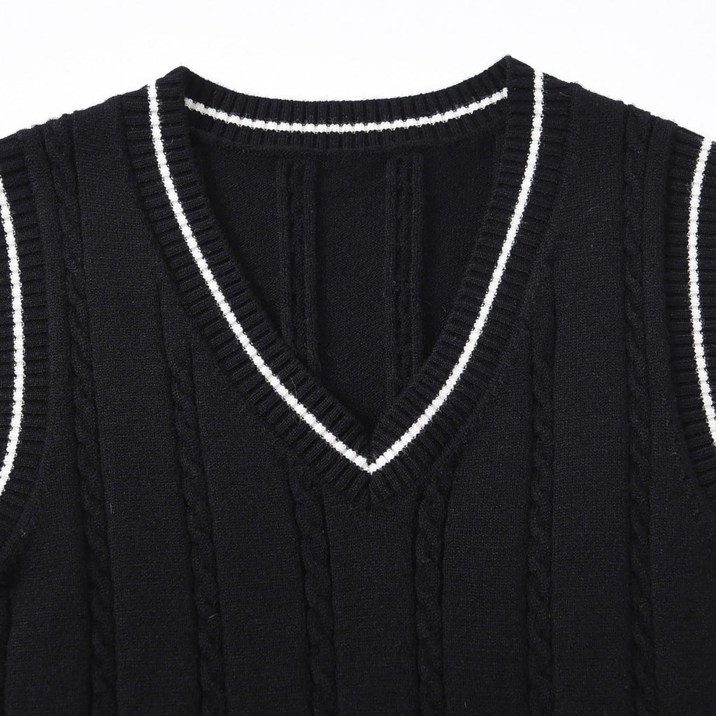 Boys Sweater VES-Kids V Neck Sweater Vest Sleeveless Classic Pullover Knit Tops Clothes School Uniform for Girls