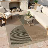 Lahome Modern Rainbow Easy Jute Rug, Washable 5x7 Area Rugs for Living Room Black Farmhouse Dining Room Rug