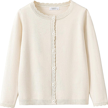 Girls Basic Cardigan Button Up Knitted School Sweater
