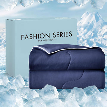 Cooling Comforter Full/Queen Size 90"x90", Cooling Blanket for Hot Sleepers and Night Sweats, Q-Max 0.45 Cool Tech