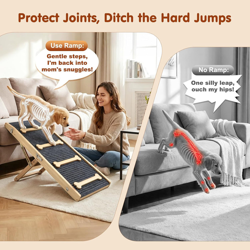 Foldable Dog Ramp for Couch with 7 Ajustable Height Portable