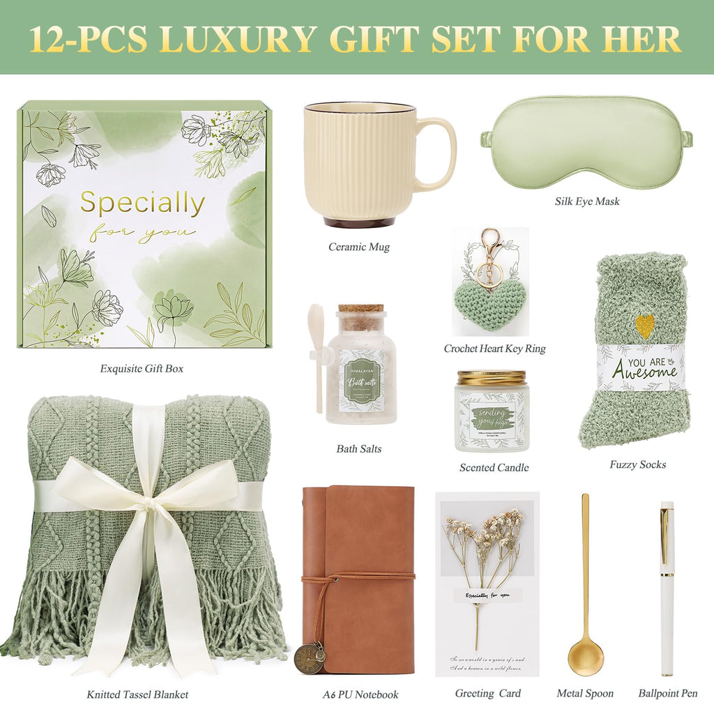 Mothers Day Get Well Gifts for Women Self Care Gift Basket - Birthday Gifts for Women Spa Care Package - Sympathy