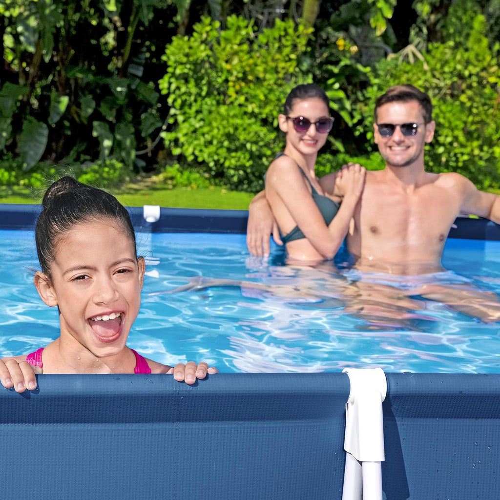 Steel Pro 13 Foot x 32 Inch Rectangular Above Ground Outdoor Pool Steel Framed Vinyl Swimming Pool with 1,506 Gallon