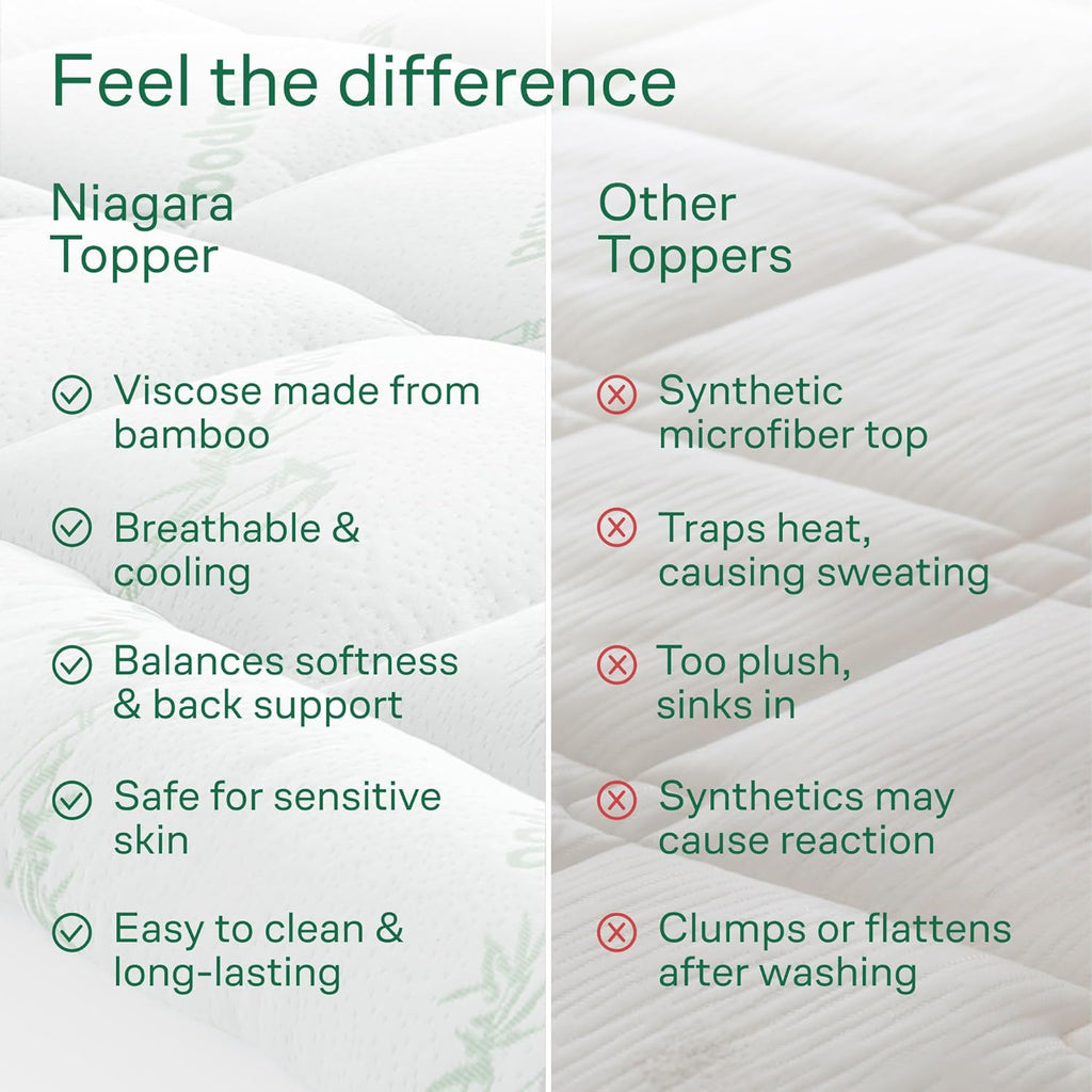 Ultra Soft & Cooling Mattress Topper - King Size | Rayon Derived from Bamboo, Pillow Top Mattress Pad, 20" Deep