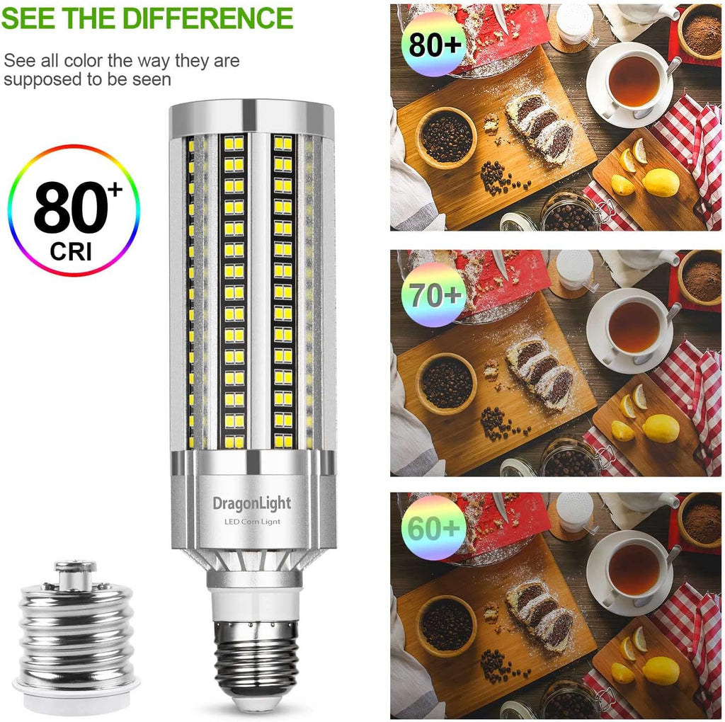 54W Corn LED Light Bulb Fanless(400 Watt Equivalent) E26/E39 Large Mogul Base LED Lamp 6000K Daylight 6,500LM