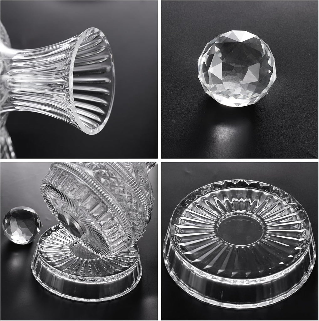 Decanter,1600ml Rotatable Glass Whiskey Decanter with Stopper