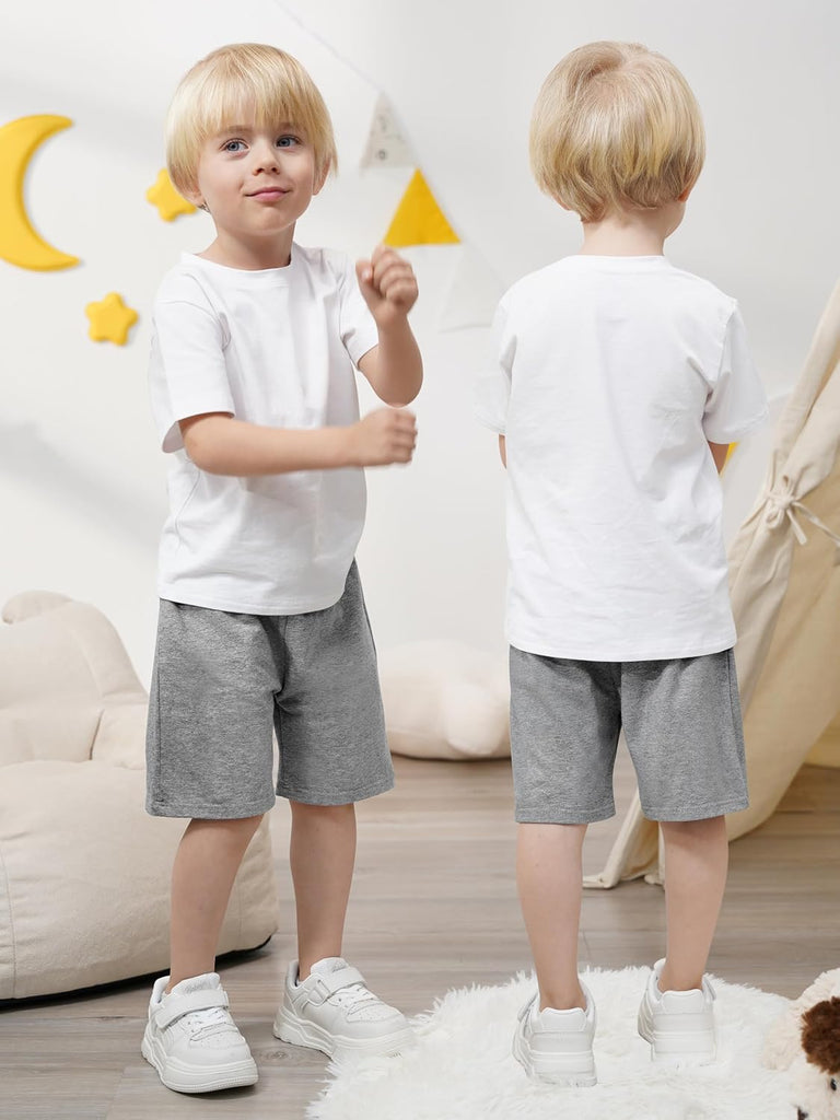 5 Pack Toddler Boy Shorts Boys Cotton Short Soft Baby Casual Shorts with Drawstring