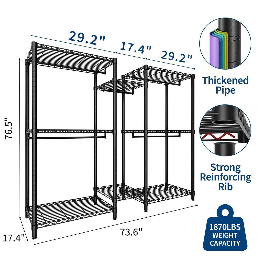 Heavy Duty Garment Rack 5 Hanging Rods