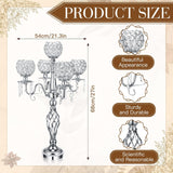 4 Pcs 5 Arm Crystal Candelabra Centerpieces for Table 27 Inch Retro Victorian Crystal Candle Holders Bowl Table