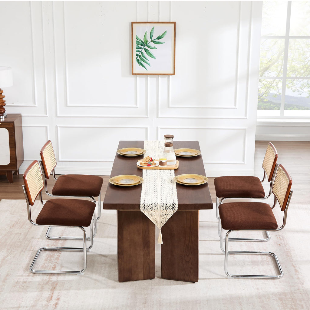 Natural Rattan Dining Chairs Set of 4, Modern Cesca Kitchen Chair